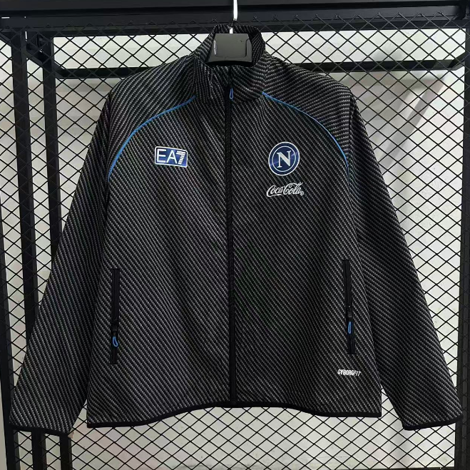 2025-26 Napoli Black Windbreaker Jacket